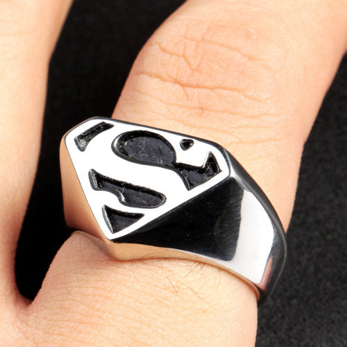 Titanium Steel Superman Ring