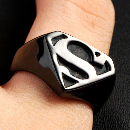 Titanium Steel Superman Ring