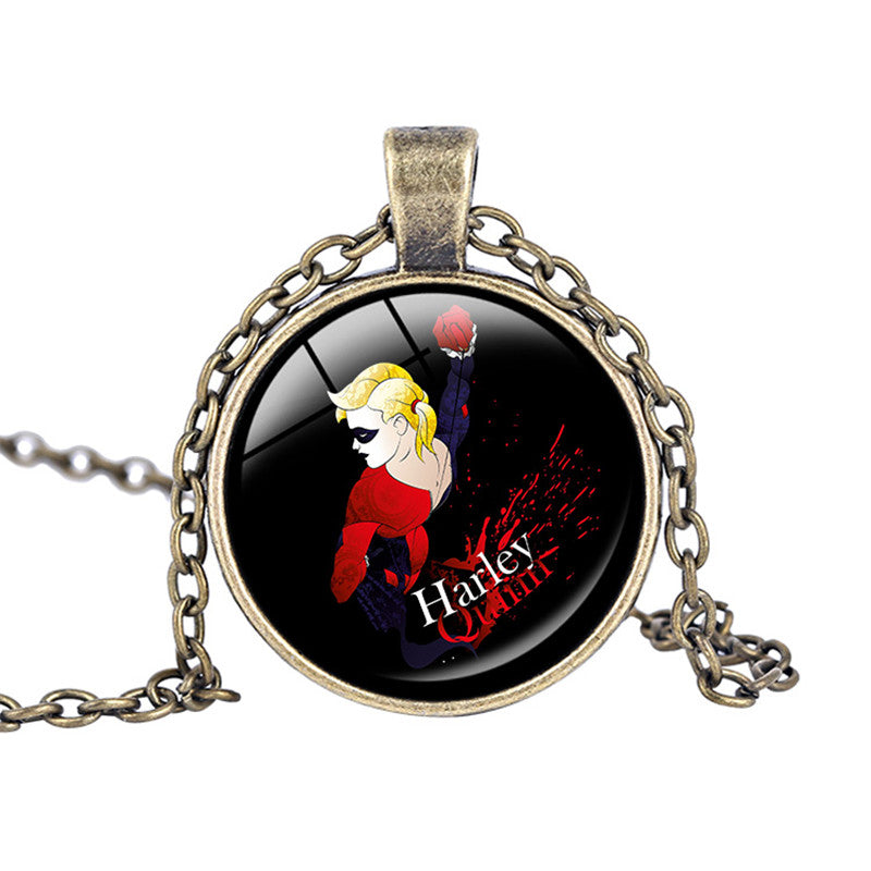 Harley Quinn Pendant Glass