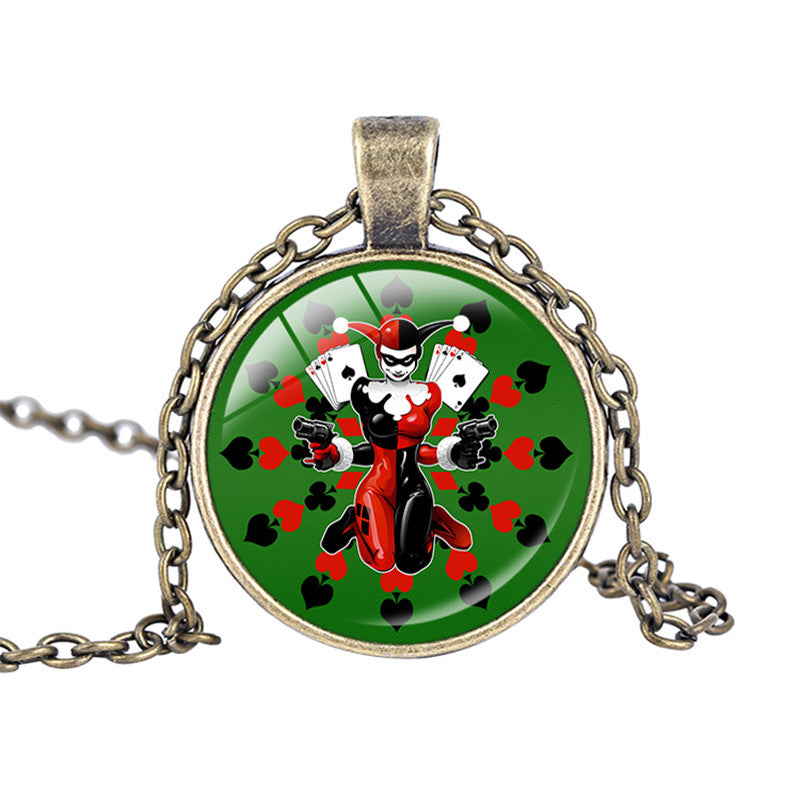 Harley Quinn Pendant Glass