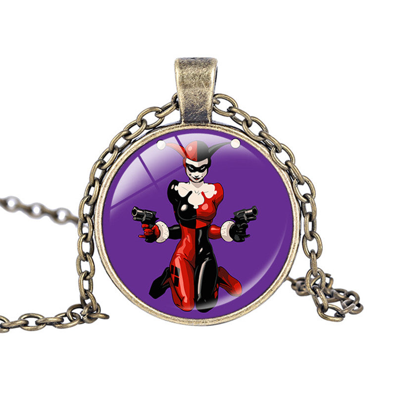 Harley Quinn Pendant Glass