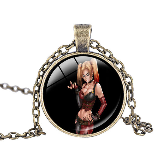 Harley Quinn Pendant Glass