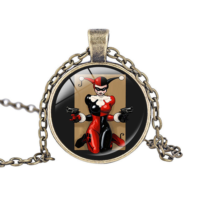 Harley Quinn Pendant Glass