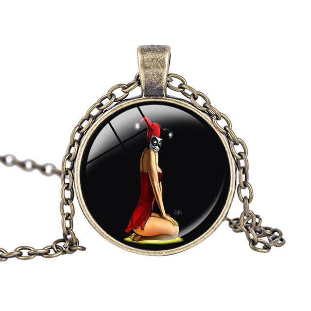 Harley Quinn Pendant Glass