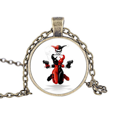 Harley Quinn Pendant Glass