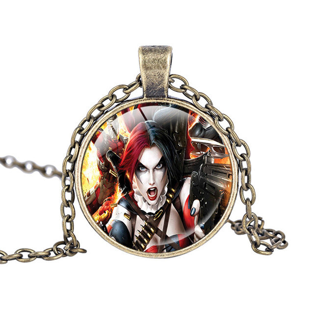 Harley Quinn Pendant Glass