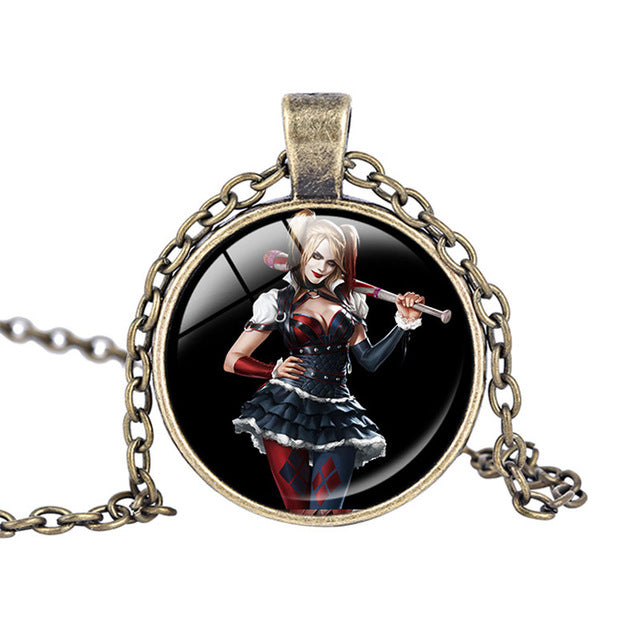 Harley Quinn Pendant Glass