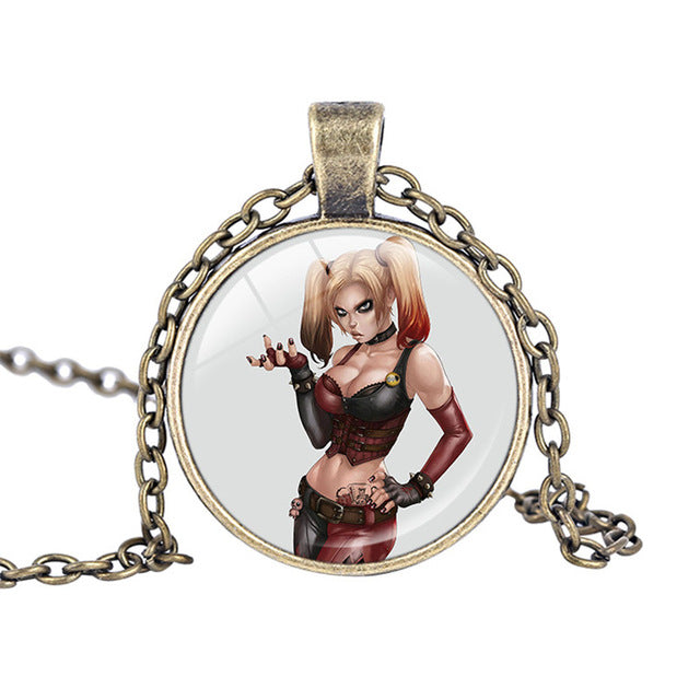 Harley Quinn Pendant Glass
