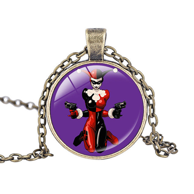 Harley Quinn Pendant Glass