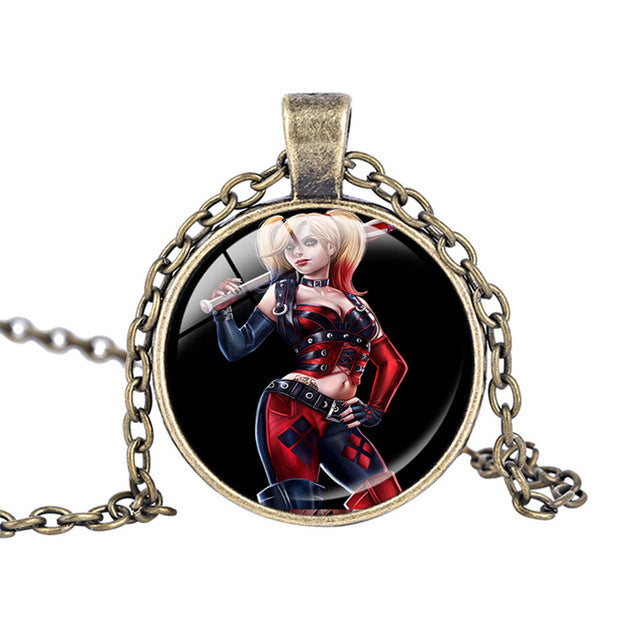 Harley Quinn Pendant Glass