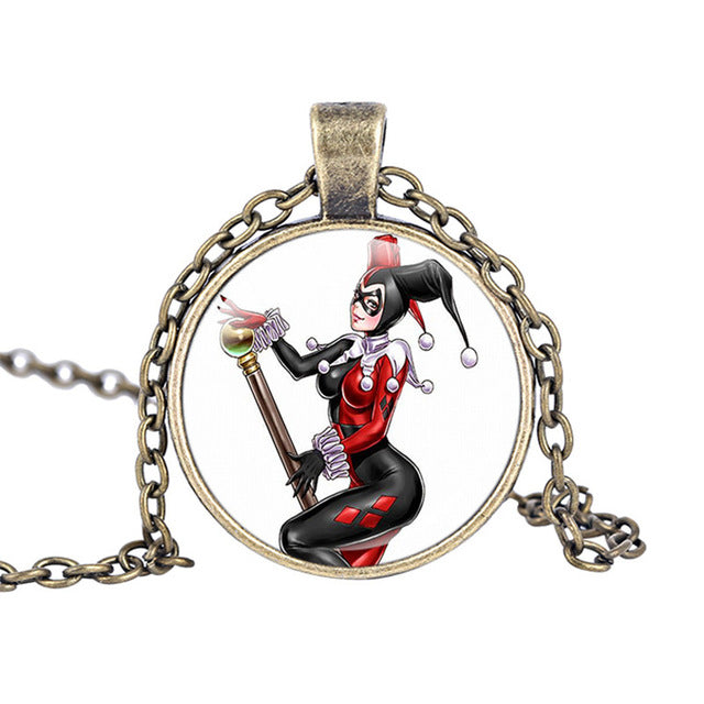 Harley Quinn Pendant Glass