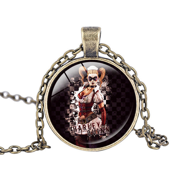 Harley Quinn Pendant Glass